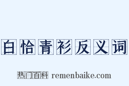 白恰青衫反义词是什么意思的图片